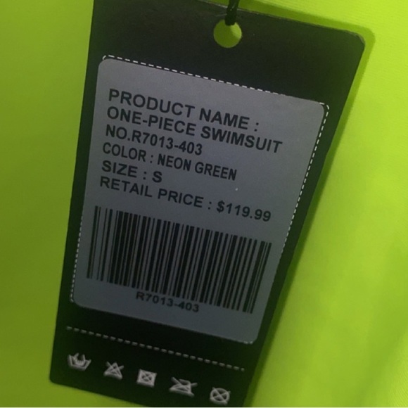 Relleciga One Piece Women’s Padded Spaghetti Strap Swimsuit Size S Neon Green - Picture 4 of 10